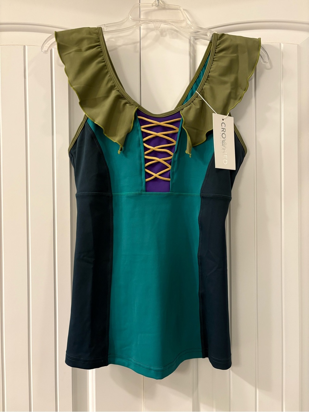 NWT Crowned Athletics Green Sister Witch Athletic Top